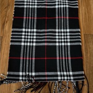 Classic Black and Red Plaid Men's Scarf